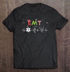 EMT Emergency Medical Technician Heartbeat Christmas Gift TShirt