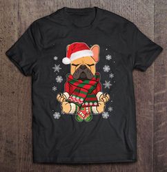 French Bulldog Yoga Santa Hat Christmas T-shirt