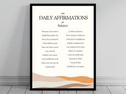 Affirmation Wall Art for Balance  Self Positive Affirmations  Words of Affirmation Poster  Daily Affirmations Print  Mod