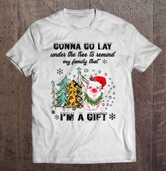 Gonna Go Lay Under The Tree To Remind My Family That I am A Gift Pig V-Neck T-Shirt