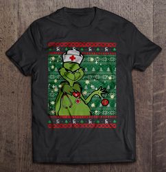 Grinch Nurse Christmas Swerater TShirt
