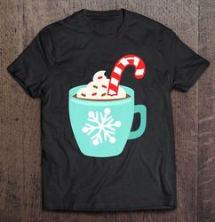Hot Cocoa With Candy Cane Cream Christmas TShirt