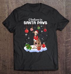 I Believe In Santa Paws Black Goldendoodle Santa Hat Christmas TShirt Gift