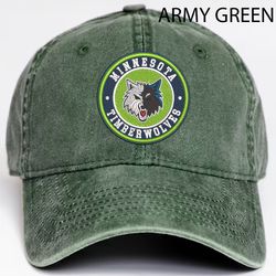 minnesota timberwolves embroidered distressed hat, nba timberwolves embroidered hat, nba football team vintage hat
