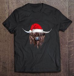 Highland Cattle Cow Santa Hat Christmas TShirt Gift