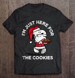I am Just Here For The Cookies Santa Claus Snoopy Christmas Sweater TShirt