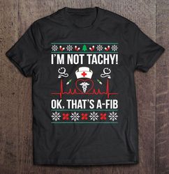 I am Not Tachy Ok That is A-Fib Christmas2 V-Neck T-Shirt