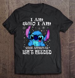 I Am Who I Am Your Approval Isnt Needed Glasses Stitch Christmas Sweater Gift TShirt