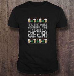 Its The Most Wonderful Time For A Beer Christmas Lights Snowflakes TShirt