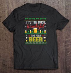 Its The Most Wonderful Time For A Beer Reindeer Christmas Tee T-Shirt