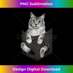 Peeking Cat, Grey Cat in Pocket T-Shirt Cats Tee S - Timeless PNG Sublimation Download - Channel Your Creative Rebel
