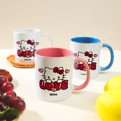 Cute Cat Heart Coffee Mug, Custom Girl Mug Gift, Mug With Text, Custom Name Mug Funny Cute Cartoon Gift for Her  Him Bir