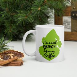 grinch face personalized christmas gift mug