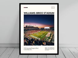Williams-Brice Stadium South Carolina Football Poster Gamecocks College Stadium Poster Oil Modern Art Travel