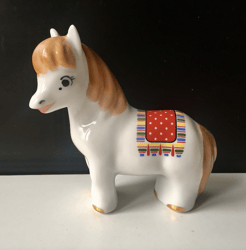 Porcelain horse figurine | Fairytale Pony, Cinderella Horse, Dulevo White Horse | Rare Find collectable | Vintage 1990s