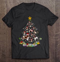 Merry And Bright Bulldog Christmas Tree TShirt