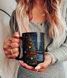 vintage style christmas mug, 15oz christmas big mug, christmas gift coffee mug, christmas lover gift idea, christmas gif