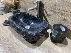 Labradorite sink. Handmade from natural eternal stone.