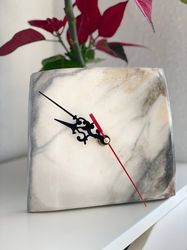 Marble clock. Natural stone handmade.