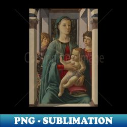 Virgin and Child with Two Angels by Francesco Botticini - Premium Sublimation Digital Download - Fashionable and Fearless
