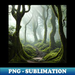 Moss-Covered Twisted Trees - Unique Sublimation PNG Download - Enhance Your Apparel with Stunning Detail