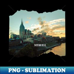 Cool sunset photography of Nashville Tennessee skyline sunset sky USA city break - Special Edition Sublimation PNG File - Stunning Sublimation Graphics
