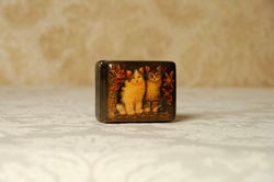 Kittens lacquer box hand-painted cats decorative art
