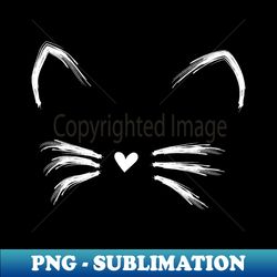 Elegant Feline Delight Linear Cat Face - PNG Transparent Sublimation File - Defying the Norms