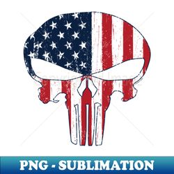 american flag skull - exclusive png sublimation download - unleash your creativity