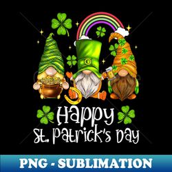 Lucky Shamrock Gnomie Lovers Happy St Patricks Day - Vintage Sublimation PNG Download - Vibrant and Eye-Catching Typography