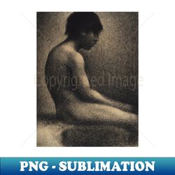 Seated Nude Study for Une Baignade by Georges-Pierre Seurat - Instant Sublimation Digital Download - Revolutionize Your Designs