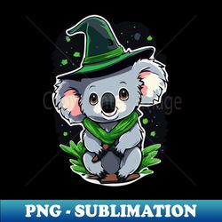 Toxic Witch Hat Halloween Koala - Bewitchingly Adorable Costume - PNG Transparent Sublimation Design - Perfect for Personalization