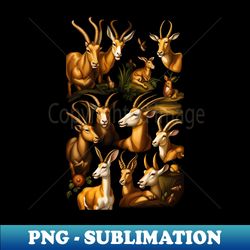 Springboks Family Luxurious Vintage Unique Ancient Animals Antiques - Signature Sublimation PNG File - Fashionable and Fearless