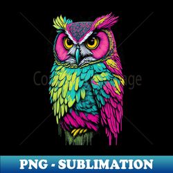 tie-dye-pattern owl - exclusive png sublimation download - perfect for sublimation art
