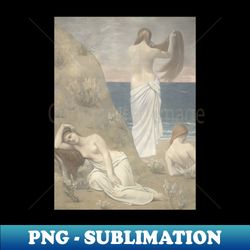 Young Girls by the Seaside by Pierre Puvis de Chavannes - High-Resolution PNG Sublimation File - Bold & Eye-catching