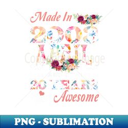 Flower Made In 2003 April 20 Years Of Being Awesome - PNG Transparent Digital Download File for Sublimation - Enhance Your Apparel with Stunning Detail