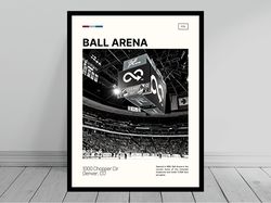 Ball Arena Print  Colorado Avalanche Poster  Black & White  NHL Arena Poster   Oil Painting  Modern Art   Travel Print
