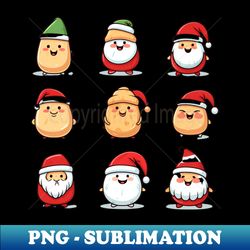 Potatoes and Christmas hats - Decorative Sublimation PNG File - Fashionable and Fearless
