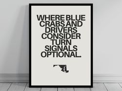 Hilarious Maryland Meme Print  Maryland Poster  Minimalist State Slogan  Maryland Silhouette  Modern Travel  Keep Calm S