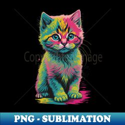tie-dye-pattern kitten - instant png sublimation download - defying the norms