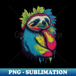 tie-dye-pattern sloth - modern sublimation png file - perfect for sublimation mastery