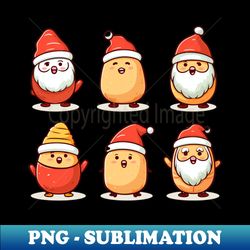 Potatoes and Christmas hats - Digital Sublimation Download File - Perfect for Sublimation Art
