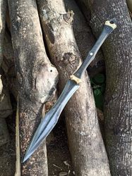 27 inches Handmade High carbon Steel Spear sword with Handmade Leather Sheath