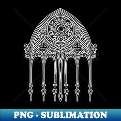 White Gothic Cathedral Window - Instant PNG Sublimation Download - Enhance Your Apparel with Stunning Detail