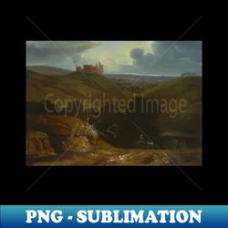 Landscape with a Castle by John Martin - Stylish Sublimation Digital Download - Perfect for Sublimation Art