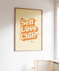 Self Love Affirmations Wall Art Print, Positive Quote Print, Positivity Print, Self Care Gift, Empowerment Print, Retro