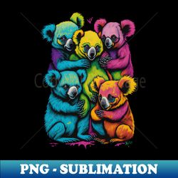 tie-dye-pattern koalas - sublimation-ready png file - defying the norms