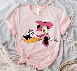 Disney Minnie Mouse Witch Halloween And Figaro Cat Gothic Shirt, Disney Ghost Mickey, 90s Halloween Party, WDW Spooky Se