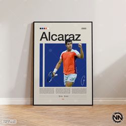 Carlos Alcaraz Poster, Tennis Poster, Motivational Poster, Sports Poster, Modern Sports Art, Tennis Gifts, Minimalist Po