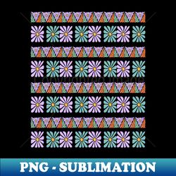 hippie flowers seamless pattern - png transparent sublimation design - defying the norms